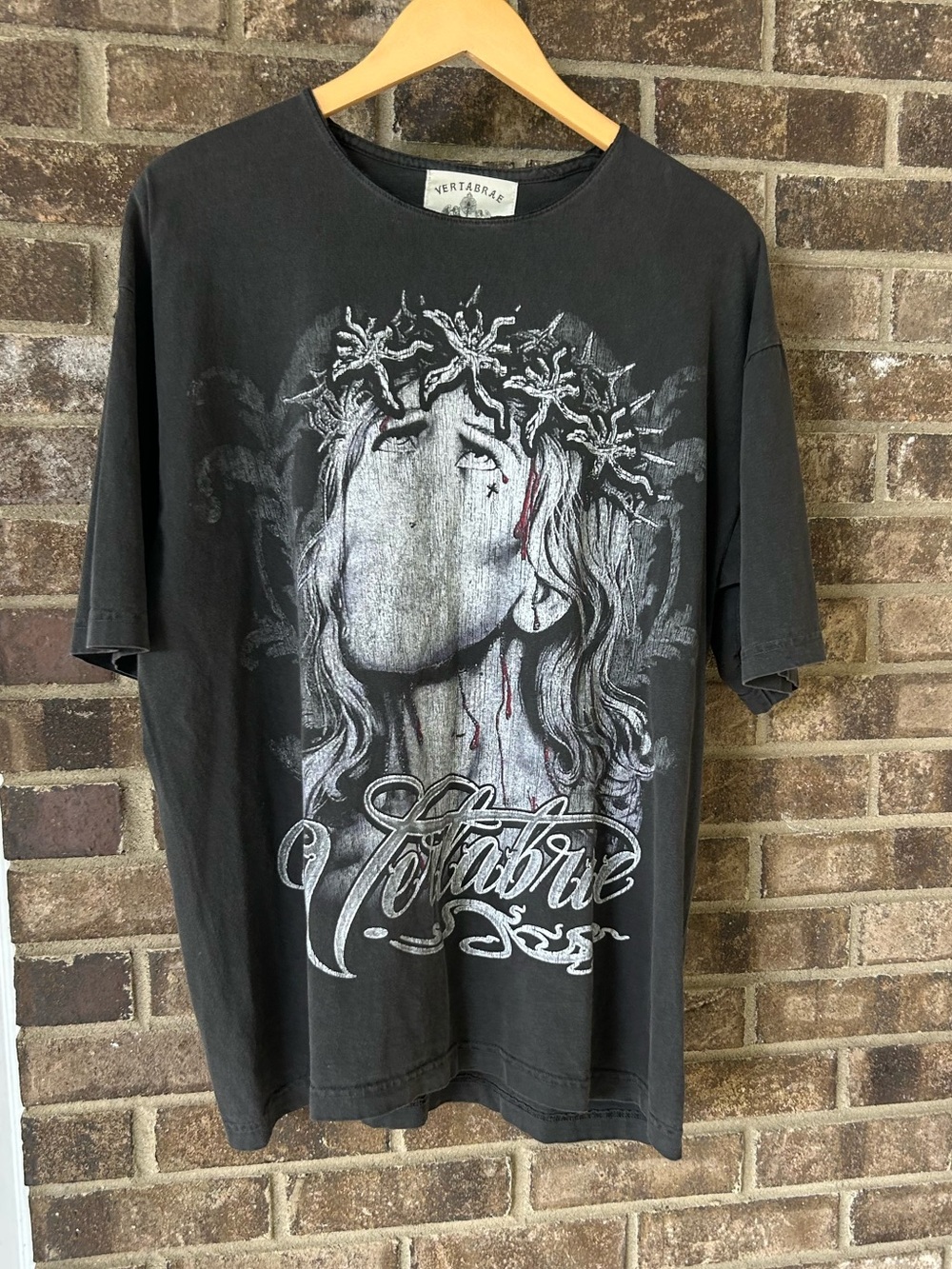 Vertabrae Most High Tee Graphic Tee Washed Black Luxury Streetwear Medium